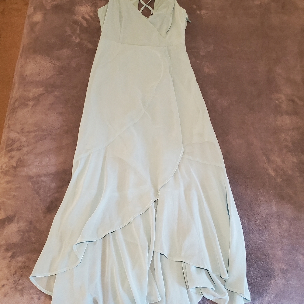 Mint High Low Flowy Dress